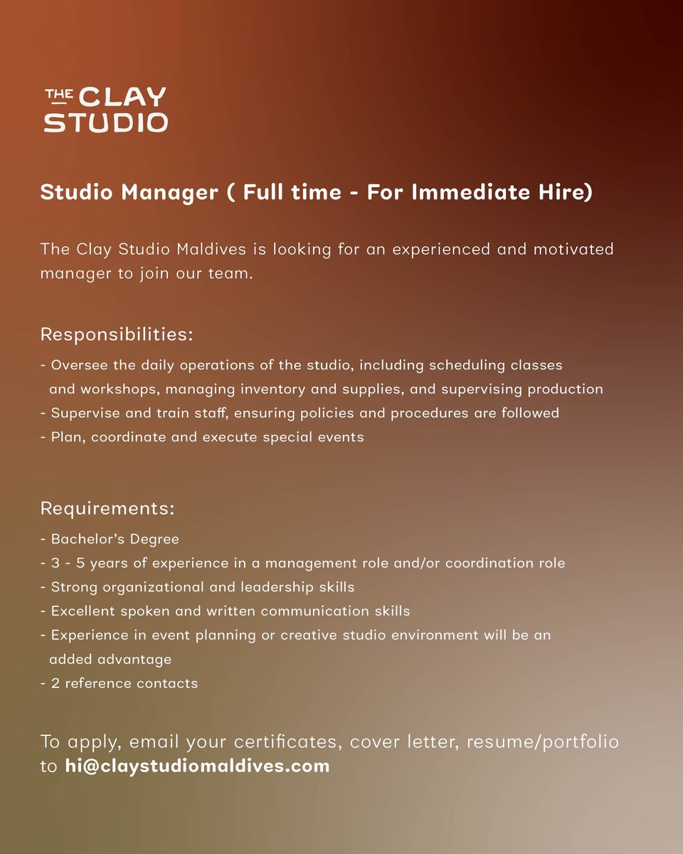 The Clay Studio Maldives tweet media