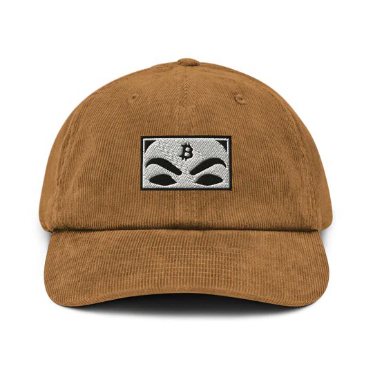 LuxuryBitcoin's tweet photo. SATOSHI SEES CORDUROY HAT for $32.00 by @LuchoPoletti 
• 100% cotton corduroy
• Soft, unstructured crown
• Cotton twill sweatband and taping
👉https://t.co/11BkiKuJE0

#Satoshi #Bitcoin $BTC #Hat #Headware #Cap #Apparel #Swag #Crypto #Blockchain #Style https://t.co/hrVgtXOrDN