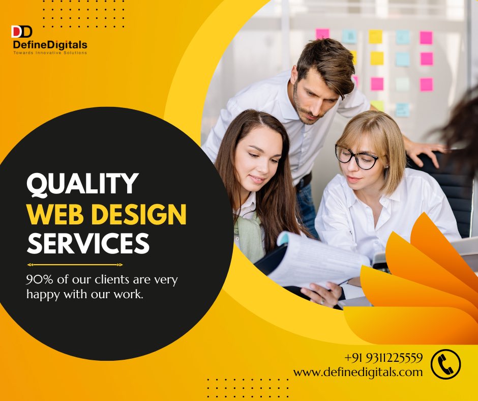 define_digitals's tweet image. We are a top web design firm in Delhi NCR, creating visually pleasing and effective websites. Visit definedigitals.com or call +91 9311225559 for more information.