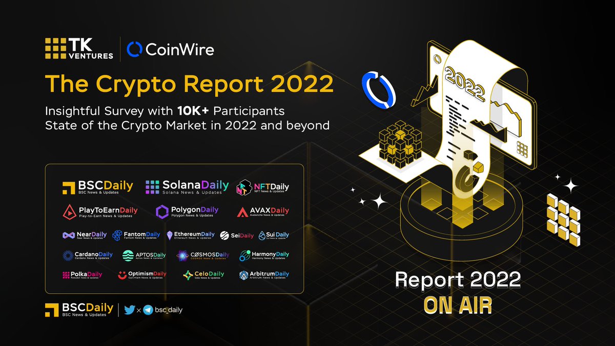 🔥The Crypto Report 2022 is ON AIR🎉

That's a really amazing project. 
@earningtech00 
@Ayanshk56 
@danish55772 

Our report covers Crypto Market in general, #DeFi #Gamefi #NFT #Web3 

#CoinWireCryptoReport2022 #TKVentures #CryptoReport2022