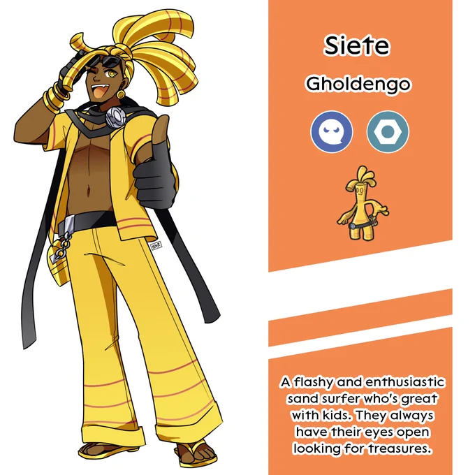 [#PokemonScarletViolet / #PokemonScarlet] Part three of my Pokemon Scarlet team gijinka, this time my Garganacl, Cetitan, Gholdengo, and Baxcalibur.12/18 done! 