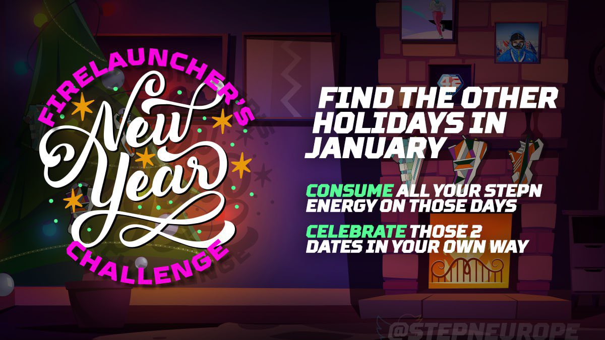 Firelauncher_'s tweet image. Last chance to grab your badge and up to 2000 GMT to be giving away these 2 weeks.
1- follow @Firelauncher_ &amp;amp; @StepnEurope 
2- retweet and like this post 
3- comment with your activity from stepn on 1/1, 7/1 and the 3rd upcoming big holiday next week
4- end date is 25th January
