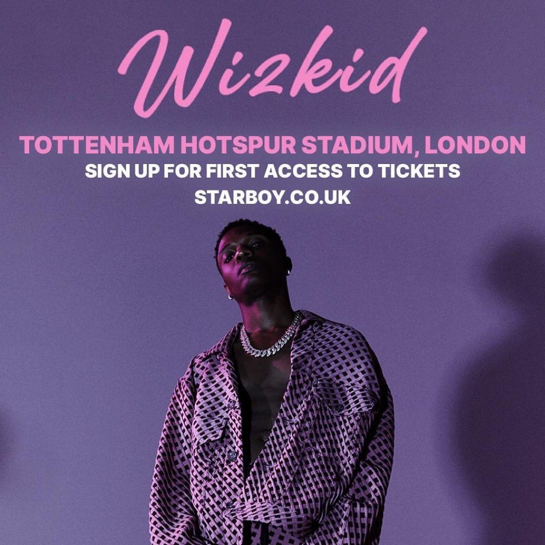 DrKINGSMADE's tweet photo. TOTTENHAM STADIUM LONDON! 🖤🇬🇧🦅 SIGN UP for more info and first access to tickets: https://t.co/yevIIAeWc2 @wizkidayo 🦅 💜 https://t.co/0KLa2J11zD