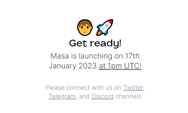 bagbekoff's tweet photo. Get ready!
Masa is launching on 17th January 2023 at 1pm UTC!
Please connect with us on Twitter - https://t.co/03FcUM23T2,
Telegram - https://t.co/b2CpmnVExC, and
Discord channels - https://t.co/SHtrqlHdYx
@getmasafi
#masa #SBT #soul #soultoken #defi #Finance #airdrop https://t.co/lCiOcAWxA6