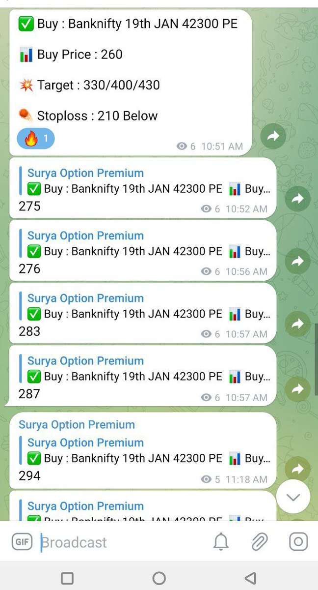 SURYAKUMARDAMOR's tweet image. Join telegram channel
t.me/gujaratisurya
#NIFTYBANK 
#NIFTY50 
#intradaytips
#stockoption
#gujaratipower
#bullvsbear
Today premium call screenshot shot
 #frontpage_app