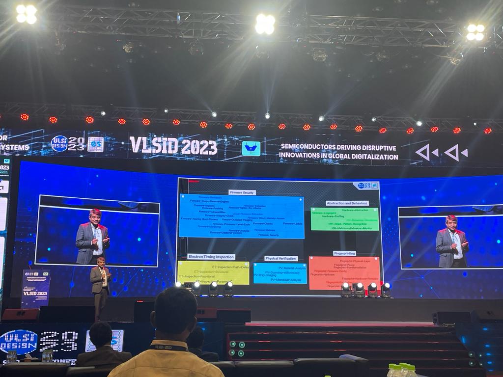 CoeNational's tweet image. Participating in the #VLSID2023 conference was a great experience. Our incubated start-ups had the opportunity to network and present their endeavors to hardware security professionals. (1/2)