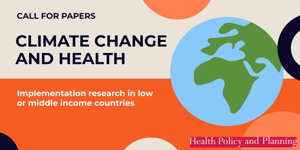 CALL FOR PAPERS! 📢 CLIMATE CHANGE &amp; HEALTH: Our aim is for authors from #LMICs to share existing knowledge in the peer-reviewed literature, with a focus on #implementationresearch rather than on describing health impacts of #climatechange. Access the call bit.ly/3IFIVZ6