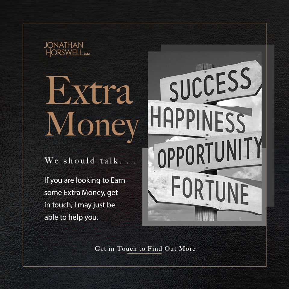 JonathanHorswel's tweet image. When you don’t have enough money to see you through the month, you have 2 choices.
Reduce your spending or increase your income. Why go without, when you could invest just 1 spare hour a week to bring in Extra Money?

Get in touch - I’ll show you how.

#extramoney #secondincome