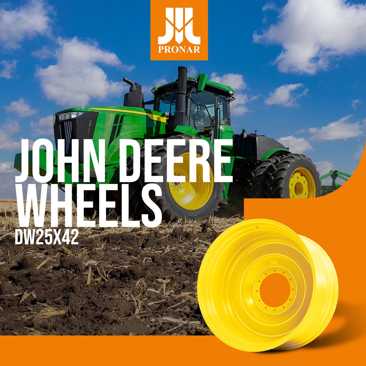 The largest <a href="/JohnDeere/">John Deere USA</a> tractors can be found in North and South America and Australia - and on our wheels! Interestingly, machines of this size are often equipped with a similar size of wheels both front and rear 🤓

One wheel of this type can weigh up to 150 kilograms!