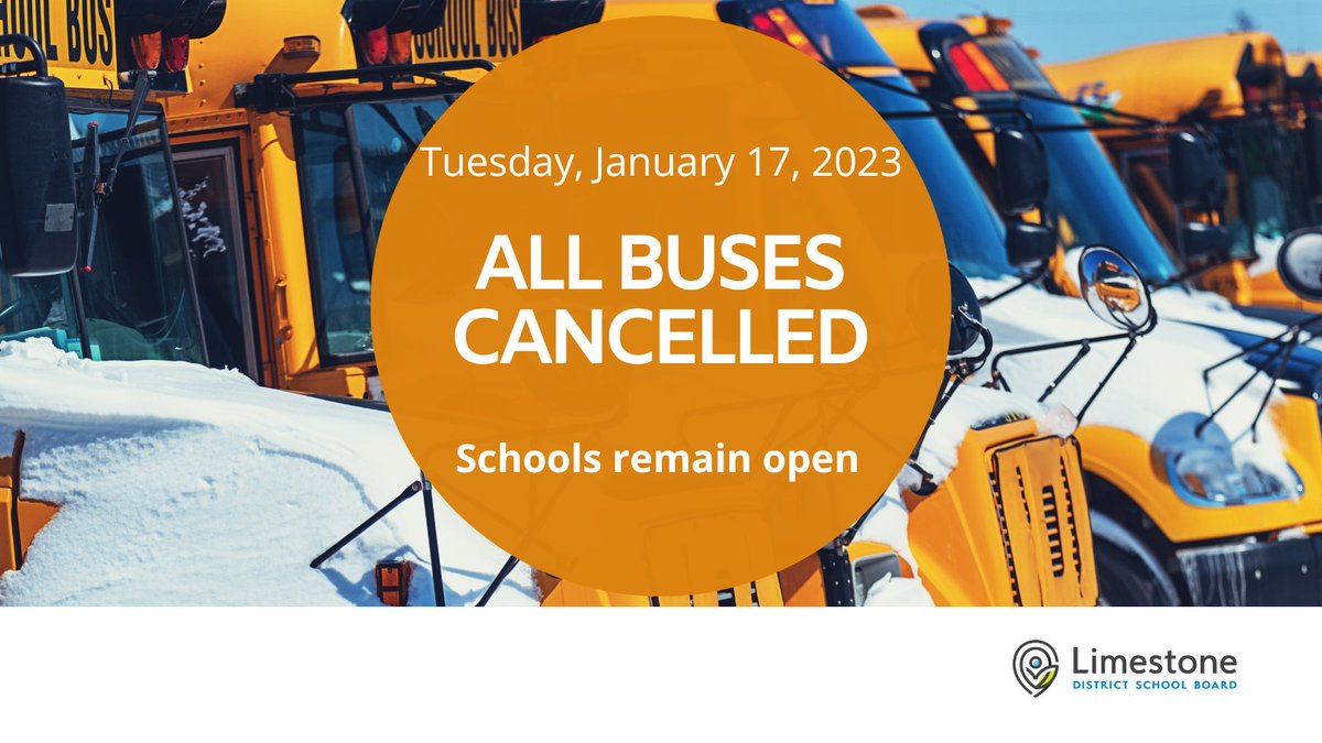 ICYMI: Tuesday, January 17, 2023   -  ALL school transportation is cancelled today. LDSB schools remain open. If families choose to drive students to school, they must pick them up at regular dismissal time. Stay safe, everyone.