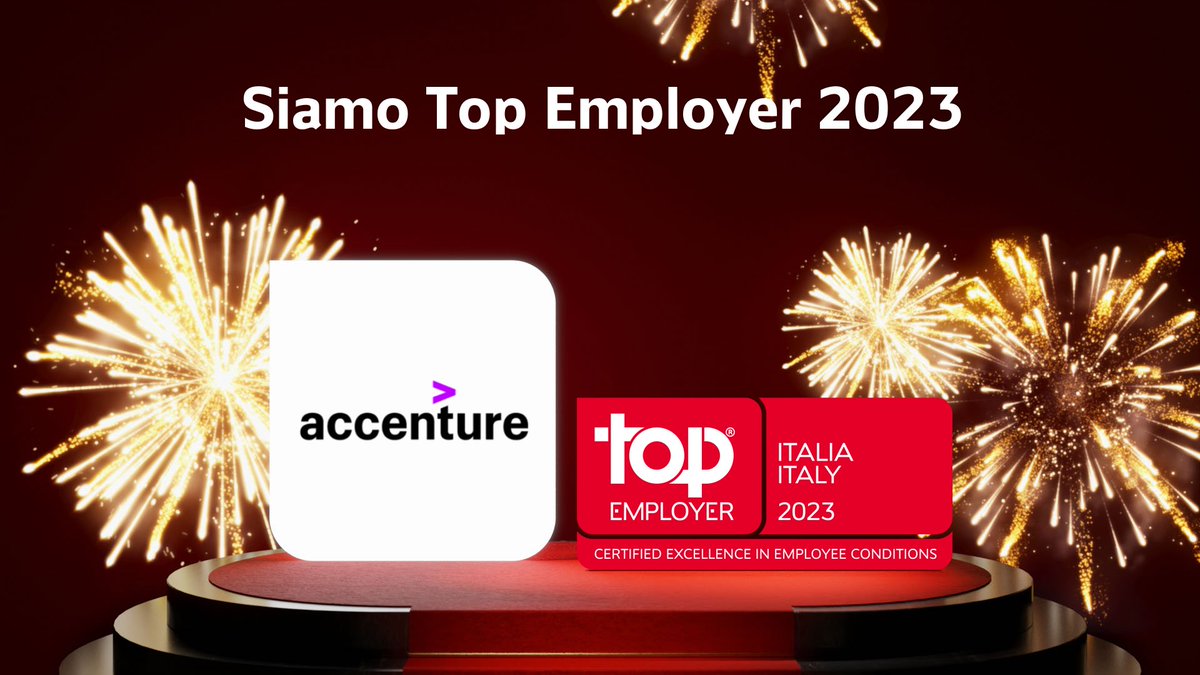 caloninet's tweet photo. .@Accentureitalia è stata certificata tra le aziende #TopEmployers2023. Un riconoscimento al suo impegno nel contribuire al #benessere delle persone e alla creazione di un ambiente di lavoro inclusivo. Entra in #Accenture: https://t.co/MVk5Pa0QMb @TopEmployersIT https://t.co/yDufMSKjjv