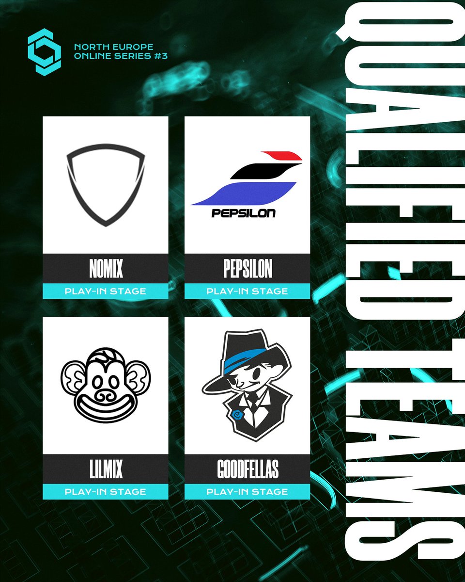 Welcome Open Quals survivals to the #CCT North Europe Online Series #3—Play-in Stage! 💙

🔹 <a href="/nomixcsgo/">nomix</a> 
🔹 @PEPSILONCS
🔹 <a href="/Lilmixgg/">Lilmix Esports</a> 
🔹 @Goodfellas_gg 

Show us what you're made of, lads. 💪

#CCTNE