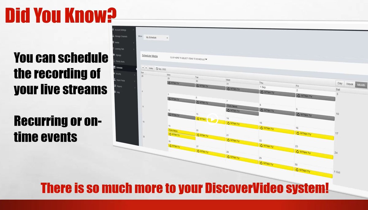 Did you know you can schedule live streams with DEVOS? This video walks you through the automation of capturing and archiving live television and streams directly to your DEVOS library. #StreamingServer #EnterpriseVideo #LiveStreamCapture Watch Demo: 1l.ink/4PPRDC6