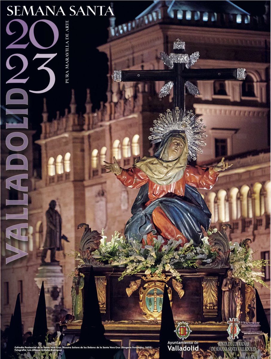 🖼 CARTEL SEMANA SANTA VALLADOLID |

Cartel oficial de la Semana Santa de Valladolid 2023.

📸 Fotografía de Luis Alfonso Urdiales de la Virgen de los Dolores de nuestra querida cofradía hermana <a href="/SantaVeraCruz/">Santa Vera Cruz</a> 

¡Enhorabuena al autor y a la cofradía! 

#SemanaSantaValladolid