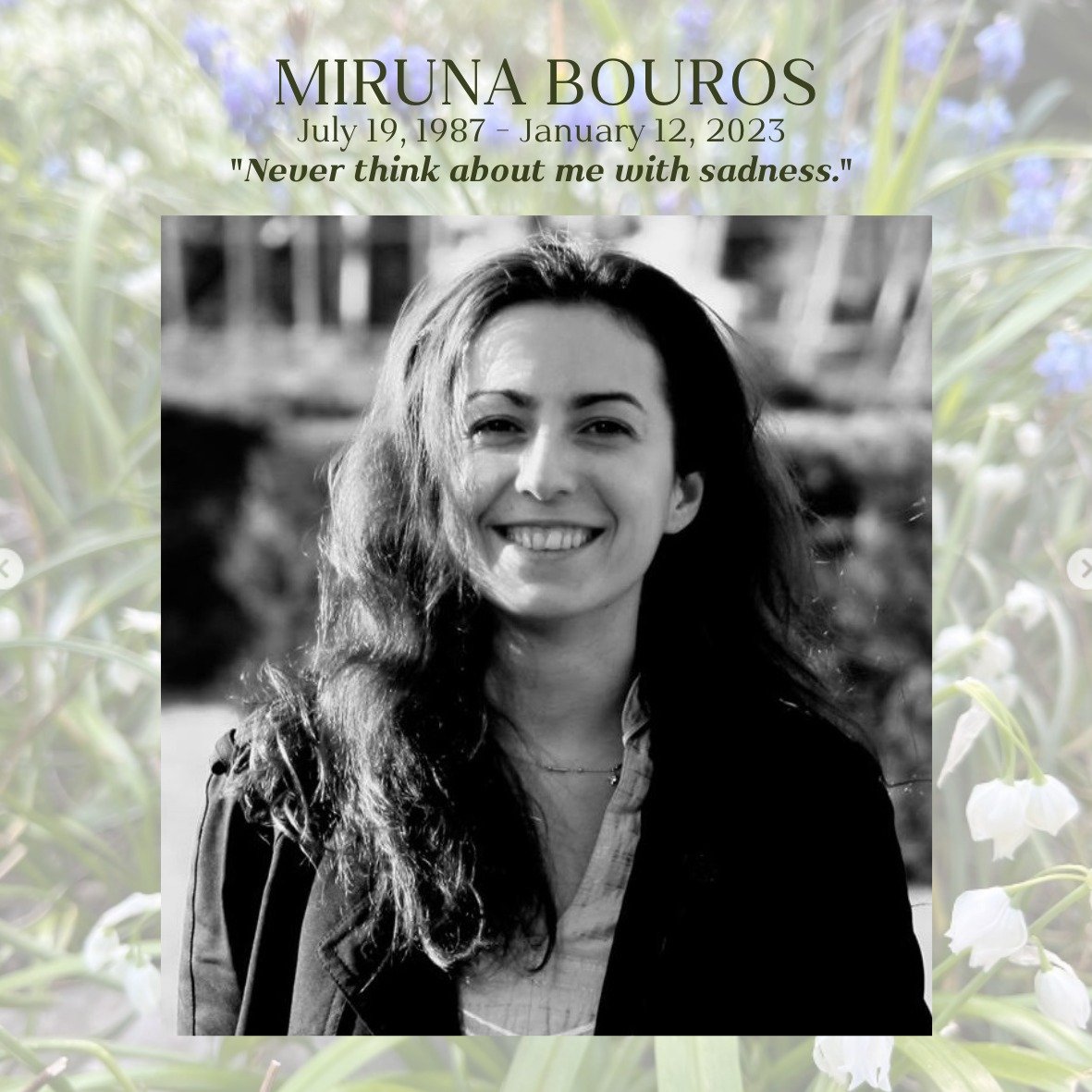 IrishEmbBelgium's tweet photo. We are deeply saddened to share that our dear colleague &amp; friend Miruna Bouros passed away on 12/01/2023

Memorial arrangements are detailed at the 🔗below 

The Embassy will be closed on Fri 20 Jan as a mark of respect

Ar dheis Dé go raibh a hanam 💜

https://t.co/vqgiz5oRPM https://t.co/B32gbWkdIo