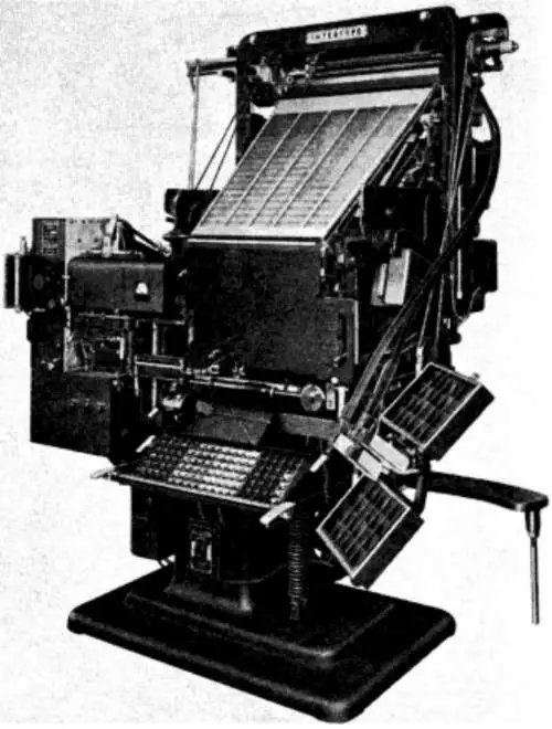 mtprinting's tweet image. Photo typesetting c.1950. The first photo typesetting machines were developed from existing letterpress printing technology, like this Intertype Fotosetter: metaltype.co.uk/wpress/interty… #intertype #typesetting