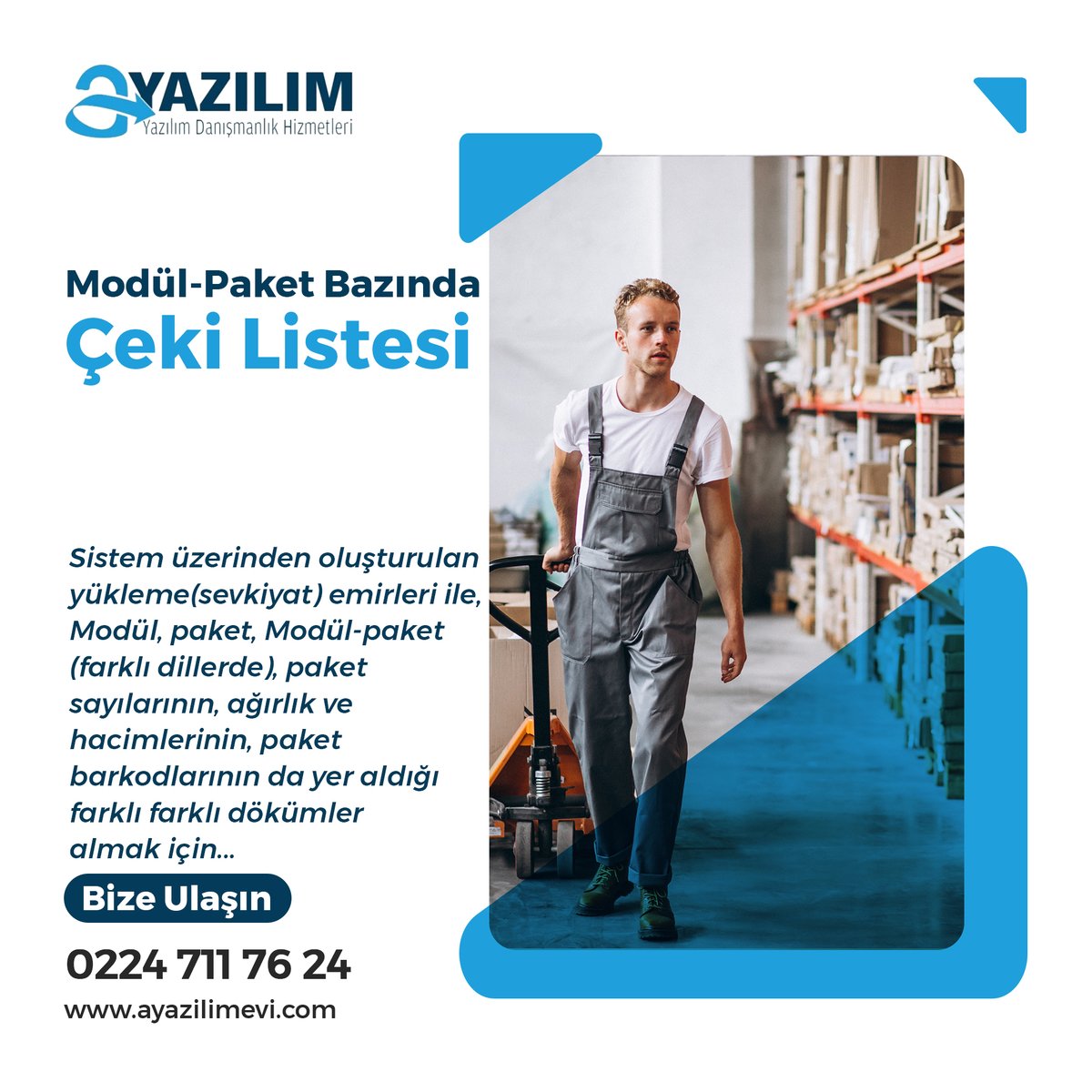 Modül, paket, Modül-paket(farklı dillerde), paket sayılarının, ağırlık ve hacimlerinin, paket barkodlarının da yer aldığı farklı farklı dökümler alabilirsiniz.
#ayazilim #mikroyazilim #ERP #muhasebeprogramı #ticarisistem #yazılım #mobilya #işletme #mobilyasektörü #inegölmobilya