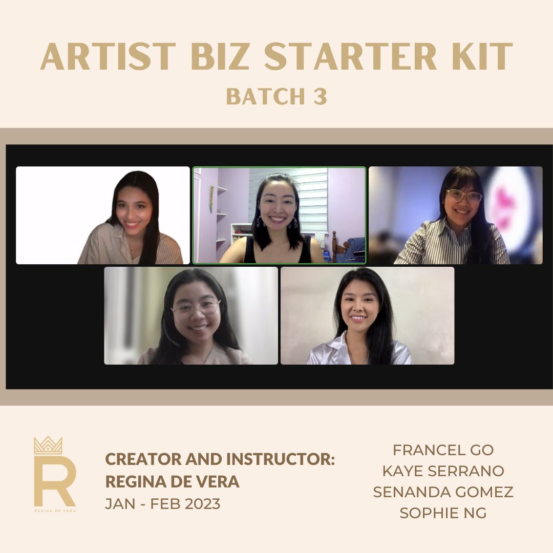 Welcomed 2023 with #ArtistBizStarterKit Batch 3!⁣⁣⁣
⁣⁣
In alphabetical order by first name:⁣⁣⁣
FRANCEL GO⁣
KAYE SERRANO⁣
SENANDA GOMEZ⁣
SOPHIE NG⁣
⁣⁣⁣⁣
#EmpoweringtheFilipinoArtist⁣⁣⁣
#creativeportfolio #website #portfoliosite #filipinobrand #personalbranding