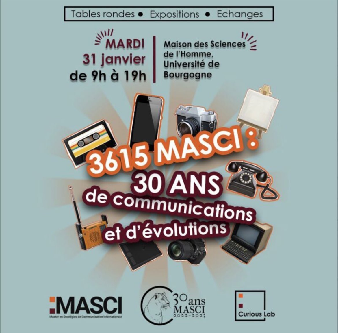 HugolGential_Cl's tweet photo. 🎂 Dans 15 jours on fête les 30 ans du @MasterMASCI avec notamment @esterabadau @CaroHaillet @KildineB @Laeti_M82 @esterelle @EDF_BFC @GruyerLea @AgenceMoutarde @apfhandicap et tant d’autres !

RDV le 31/01 @MSHDijon @univbourgogne 🥳

Pour s’inscrire : https://t.co/tUSY1hHBm6 https://t.co/RX7Ws44tkO