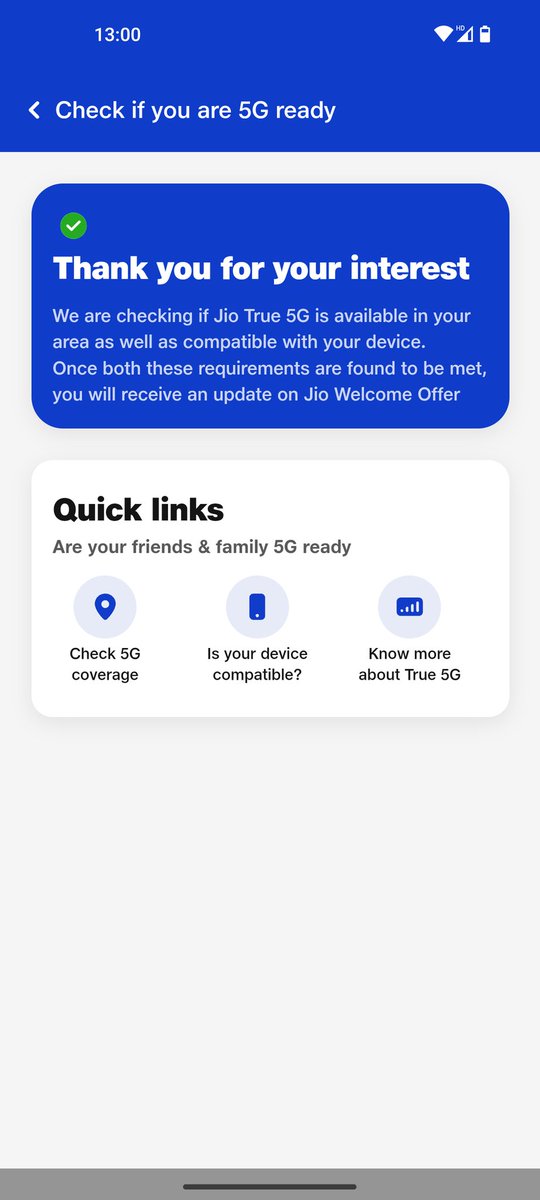 sawankumar2012's tweet image. Extremely disappointed in @JioCare .
Everyone in my area at Bengaluru using @jio5g whereas I'm still waiting for the @jio5gwelcome offer in my #nothingphone1

@JioCare @reliancejio @nothing @JioTrue5G