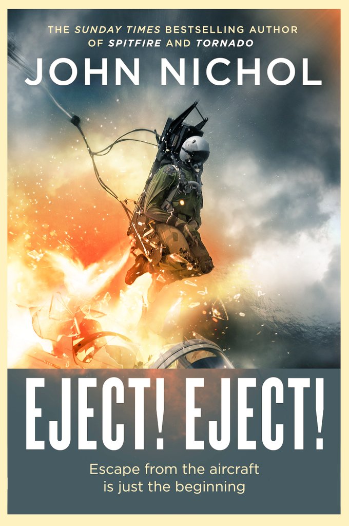 The cover of John's new book showing an ejection seat blasting out of a jet