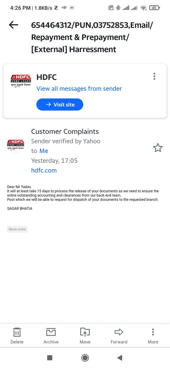 india_reporting's tweet photo. @HDFCBank_Cares Hi Team, 
HDFC LTD. Wakad branch has still not processed my documents please look itno this File number:654464312.
They are harassing the customer. https://t.co/m7ZCqCAzUV