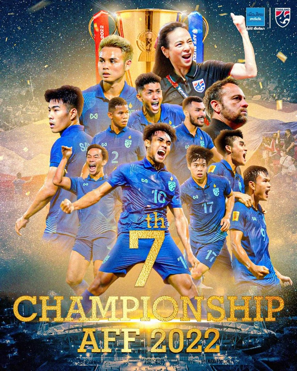 เป็นแชมป์ว่ายากแล้ว ป้องกันแชมป์ยากยิ่งกว่า แต่พวกคุณทำได้ ยินดีกับ ทีมชาติไทย 🇹🇭 กับ ตำแหน่งแชมป์อาเซียน สมัยที่ 7 
#เชียร์ฟุตบอลไทย
#AFFMitsubishiElectricCup2022
