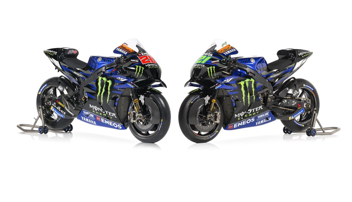 CanalplusMotoGP's tweet image. Fabio Quartararo et Franco Morbidelli présentent la Yamaha YZR-M1 de 2023 😍