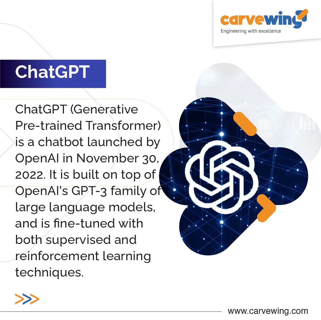 CarvewingS's tweet image. The new ChatGPT AI chatbot is making waves online and among tech-savvy enthusiasts because it can respond to queries in detailed and human-like ways. The NY Times labeled it &quot;the finest AI chatbot ever published.&quot;

#Carvewing #TechTermTuesday #ChatGPT #Chatbot #NewTechnologyTrend