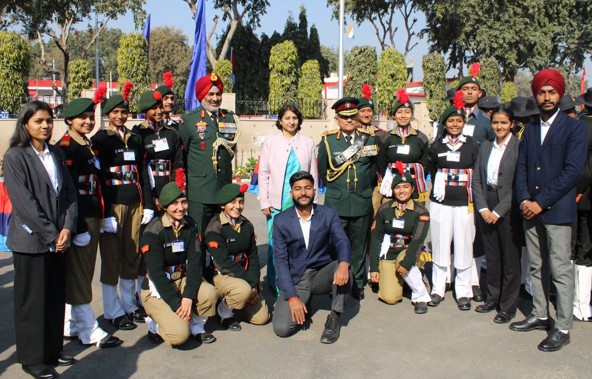 HQ_DG_NCC's tweet photo. #CDS  Gen. Anil Chauhan visited NCC RDC23 Camp, at New Delhi &amp; received a Guard of Honour by Cadets followed by visit to flag area and hall of fame. Cultural events were presented before him by different directorates.   He wished good luck and glory to NCC in his words. https://t.co/BNSRqzhGAU