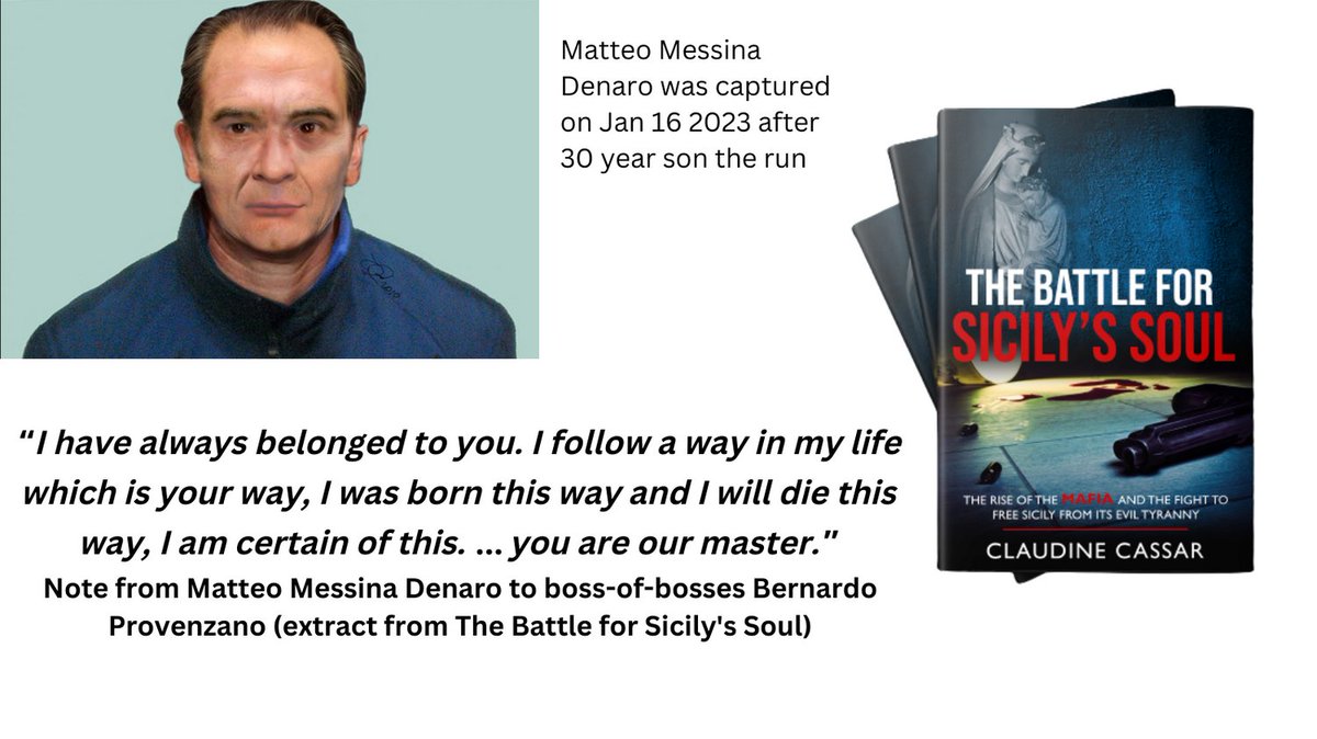 Matteo Messina Denaro, Italy's Most Wanted Man, was arrested on Jan 16  2023 after 30 years on the run. To find out more about this notorious mafioso, check out The Battle for Sicily's Soul - amzn.to/3ZFwXF2