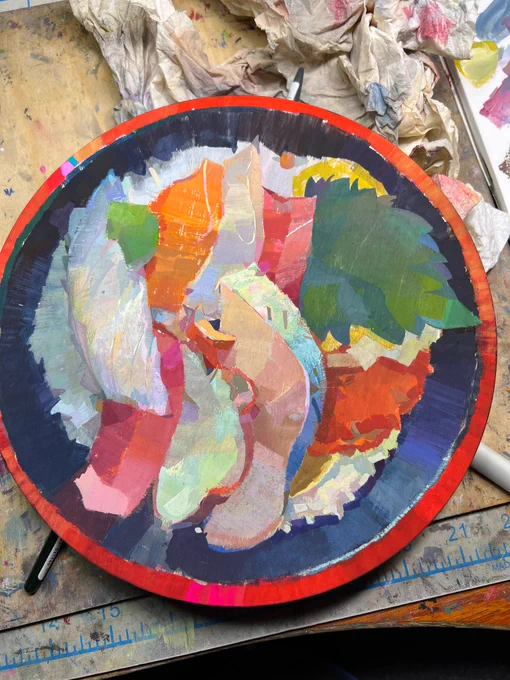 Here's some progress shots of my sushi painting. I start off by putting a general wash and then build up to the finish :) 