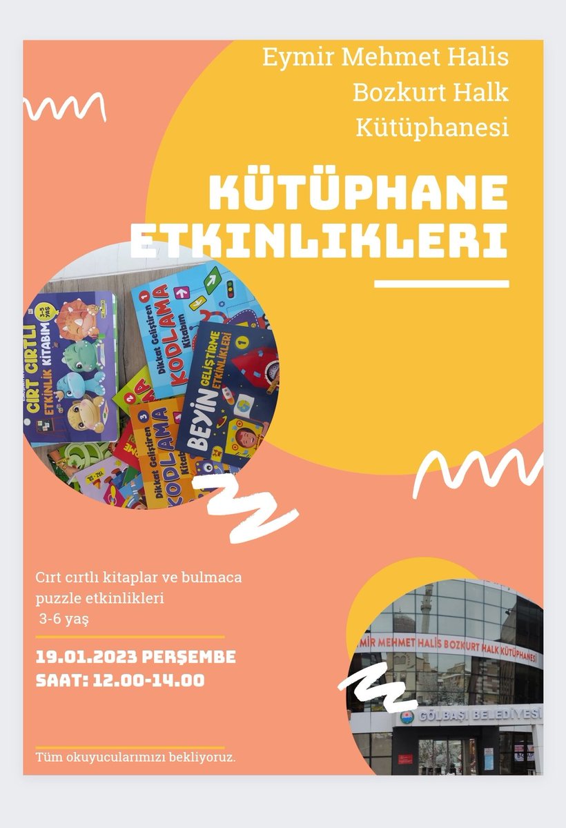 Etkinliğimize tüm okuyucularımızı bekliyoruz...
<a href="/AnkGlbsKutup/">Gölbaşı Hasan Celâl Güzel İlçe Halk Kütüphanesi</a> <a href="/KTBKYGM/">KYGM</a> <a href="/etkinkutuphane/">Etkin Kütüphane</a> <a href="/kutupanne/">Kütüp-Anne Platformu</a>