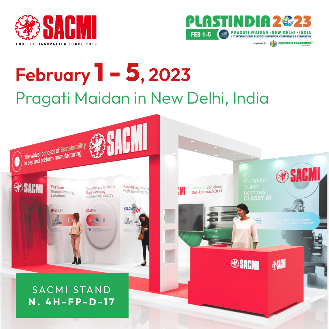 SacmiImola's tweet image. #Plastindia is starting in 2 weeks! ⏳
High-performance, versatile, sustainable: three adjectives that sum up SACMI&apos;s comprehensive #cap and #preform manufacturing range, to be showcased at the 11th edition of @Pif_PLASTINDIA  
#𝐒𝐀𝐂𝐌𝐈 𝐬𝐭𝐚𝐧𝐝 N. 4H-FP-D-17!
