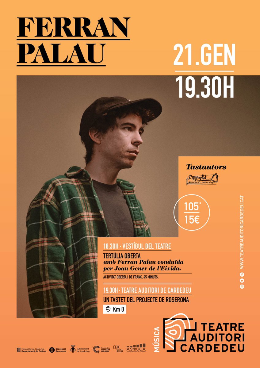 Tastautors (@tastautors) on Twitter photo Serà un concert per recordar! Una de les últimes oportunitats per veure <a href="/FerranPalau/">Ferran Palau</a> Després deixarà els escenaris durant un bon temps. Us hi esperem!! Serà un concert per recordar! Una de les últimes oportunitats per veure <a href="/FerranPalau/">Ferran Palau</a> Després deixarà els escenaris durant un bon temps. Us hi esperem!!
