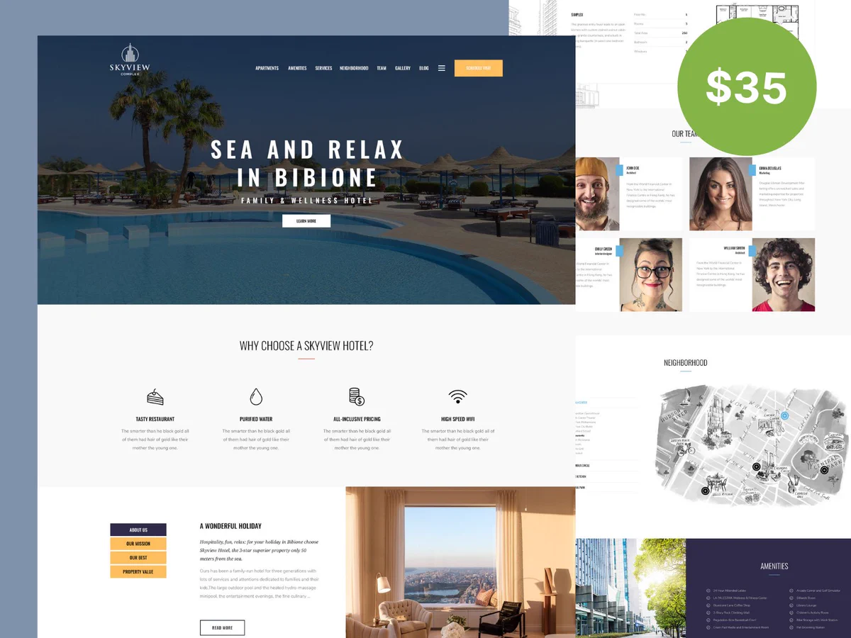 Skyview Complex - One Page Single Property WordPress Theme sale off