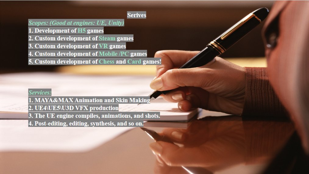 LisaZhao98's tweet photo. 🎊Check Out Our Business Scope🎊
Which field are you interested in?
Let's work on your project!!

📞https://t.co/7HuZMHMm5t
📧Email: lisazhao1998@gmail.com
#game #gamedev #artoutsourcing #3d #3dmodeling #animation #maya #skinning #vr #AR #ai #vfx #NFT #Metaverse #pcgame #2d https://t.co/LA7KfRMAW1