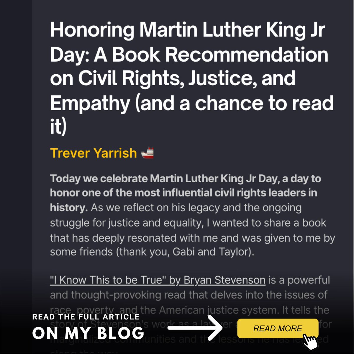 📚 I was gifted and read a great book as I reflected on Martin Luther King Jr's incredible work. Read through my post and leave a comment below to get your own personal copy.

🌟 Read the full post at lnkd.in/gJkkK5zW

#mlkday #bryanstevenson #books #stoicism