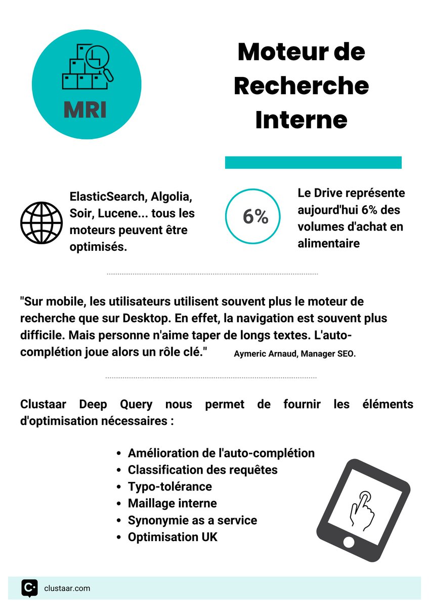 #Data #SEO #MRI Clustaar a su développer sa propre technologie afin de faire du #SEO sur les Moteurs de Recherches Internes. Découvrez notre infographie pour comprendre comment nous structurons et optimisons les MRI clustaar.com/offres-seo/