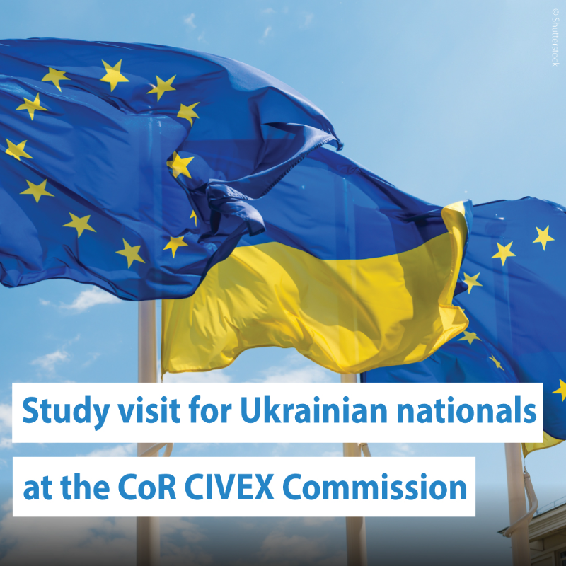 EU_CoR's tweet photo. 📣Calling to Ukrainian 🇺🇦 nationals! The #CIVEX Commission is offering a paid study visit for the duration of 6 months. 

📨 Apply by 31.01.2023 at 18:00, by sending your application to trainee@cor.europa.eu 

👉All info at https://t.co/vPaxPRNVQD