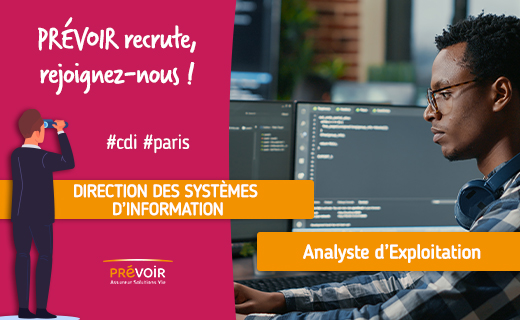 PRÉVOIR #recrute un(e) Analyste d'Exploitation. Au sein de notre #DSI, vous contribuerez au bon fonctionnement de nos outils/applicatifs #informatiques.

✔️ Rejoignez-nous : cutt.ly/x29mh04
#emploi #offredemploi #recrutement #hirring  #informatique #cdi #paris