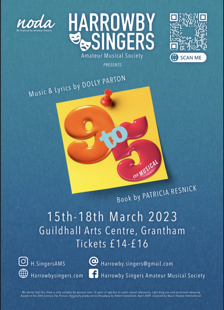 HarrowbySinger's tweet image. In March 2023 we are doing 9 to 5 the musical and really want to show as many people as possible how amazing this show really is. 
So come on get your friends together and book your tickets now 🎟️🎬📽️🎞️
Ticket link below ⬇️ 

guildhallartscentre.com/whats-on/all-s…