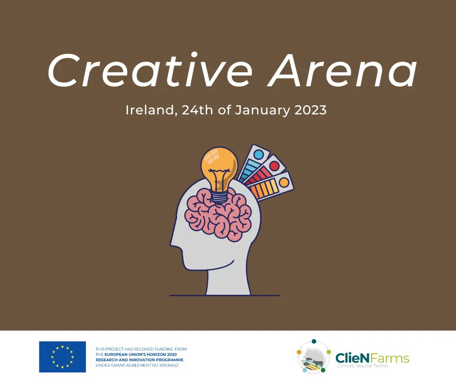 ClieNFarms's tweet photo. 📢 The first #CreativeArena will be held in Ireland in January for the Irish Dairy #I3S. 

💡 The Creative Arena will consist of discussions &amp; workshops to help identify solutions to reduce #GHGemissions and increase #carbonsequestration on dairy farms in Ireland. https://t.co/uUboENflTg