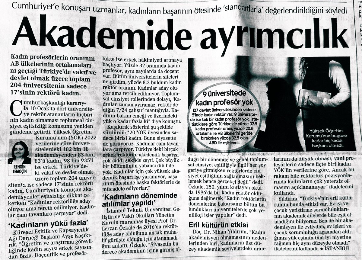 Toplumsal cinsiyet eşitsizliği akademide de kendini gösteriyor ⤵️
<a href="/AcademikAhlak/">Akademik Ahlak Türkiye</a>