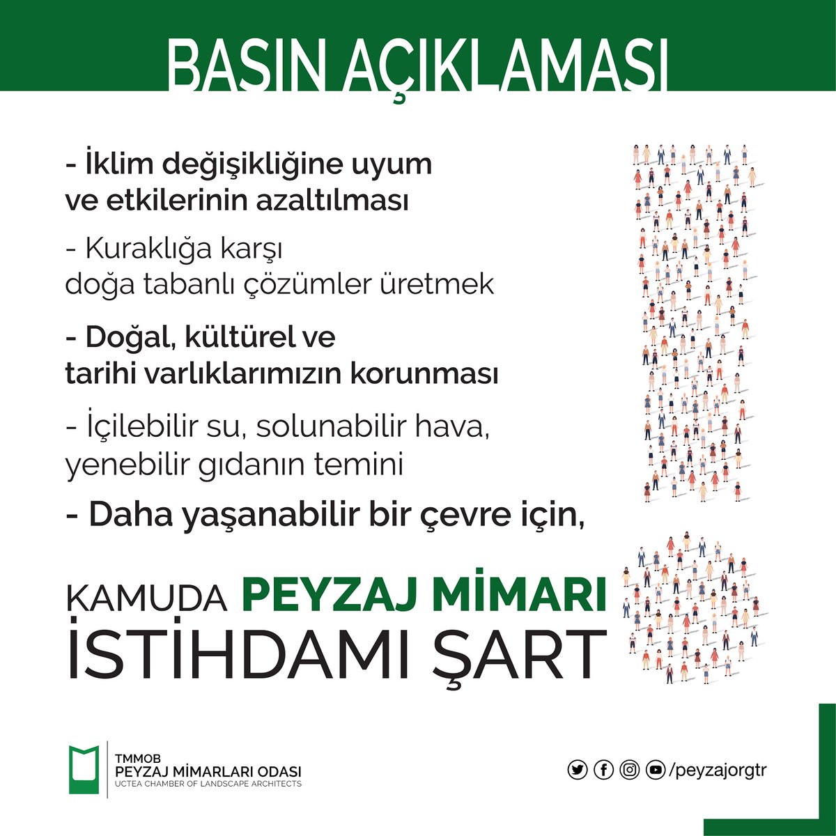 Meslektaşlarımızın kamuda istihdamının artırılması, ilgili Kanun ve Kararnamelerin ek cetvellerinde Peyzaj Mimarlığına da yer verilmesine yönelik talebimizi tüm ilgili kurum ve kuruluşlara tekrar yinelemekteyiz.

peyzaj.org.tr/genel/bizden_d…