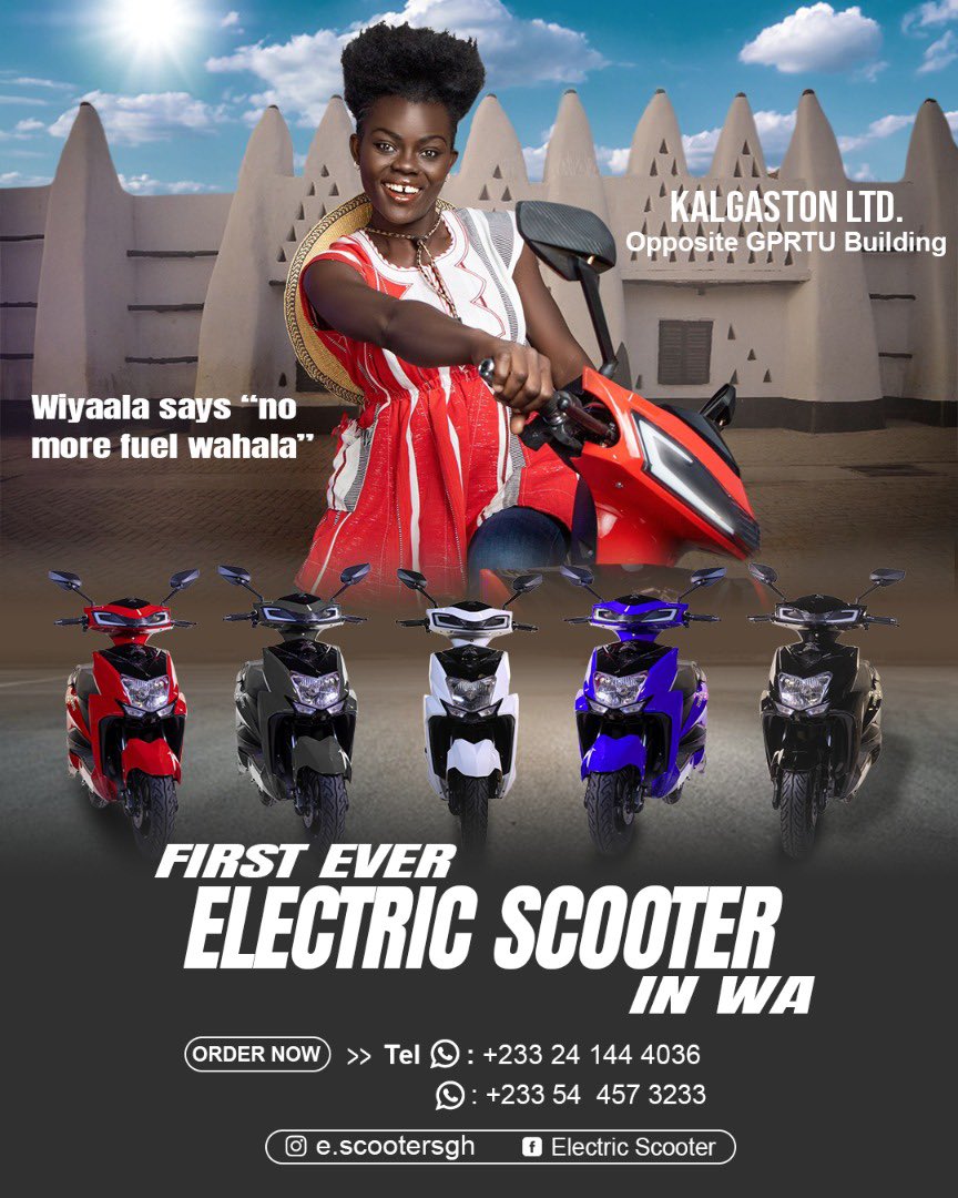 NO MORE FUEL WAHALA! Try an all new ELECTRIC SCOOTER! 
Get one now at KALAGASTON LTD WA UPPER WEST GHANA 🇬🇭 
🦁😃🦁#Roarrrrrr🛵🤸🏾‍♀️🛵🤸🏾‍♀️🛵🤸🏾‍♀️🛵🤸🏾‍♀️✌🏾