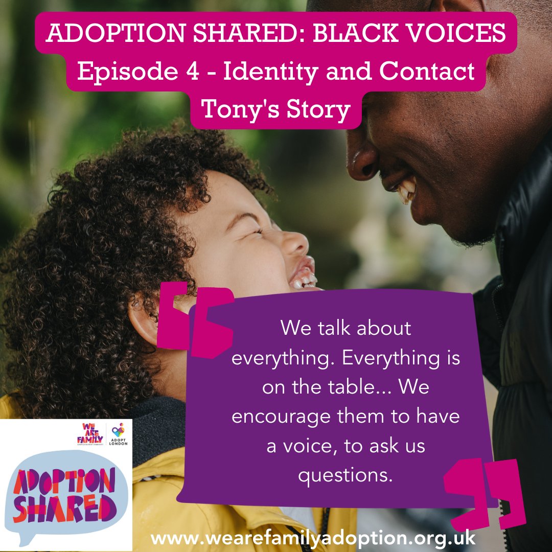 WAFadoption's tweet photo. Join @eddieelliott and adoptive dad Tony as they talk about identity, contact, and much more this Thursday on the next episode of #AdoptionShared Black Voices! #adoption #podcast #blackvoices @adoptlondonuk https://t.co/IMaQauiGIr