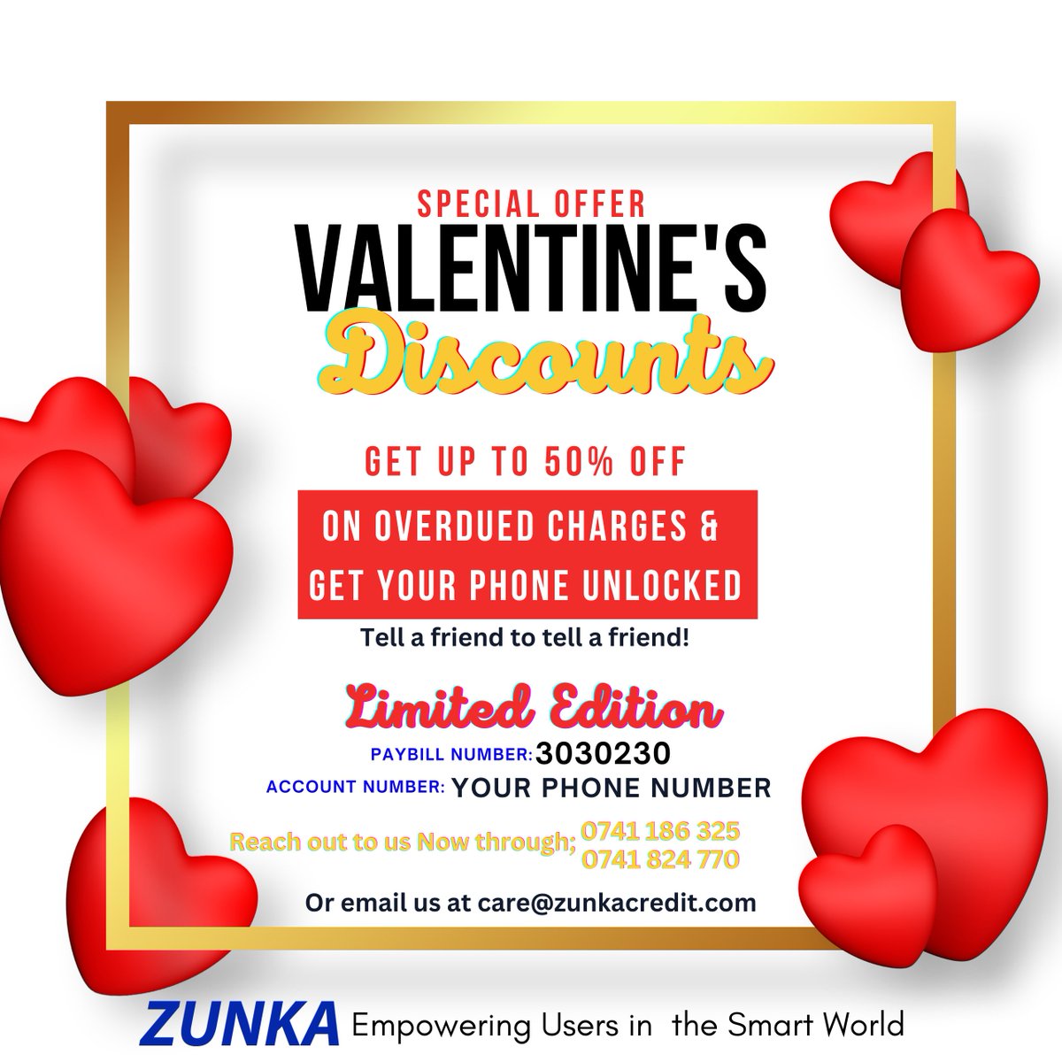 ZunkaApp's tweet image. Best Offer yet? Have any outstanding balance or overdue Charges &amp;amp; your Phone is locked? Get your device unlocked with our latest offers. LIPA MDOGO MDOGO Plan just got better.
May your January live to see February!
#Zunka
#ValentineDeals
#ValentineOffers
#lipamdogomdogo 
#infinix