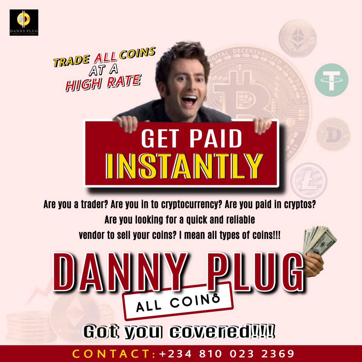 UdehDaniel6's tweet photo. 24/7 Always Active π
We buy all kinds of cryptocurrency π±
#Dannyplug got you covered π―, just ask for my wallet and get paid instantly π
πͺπ π° https://t.co/IWLD42FTxa