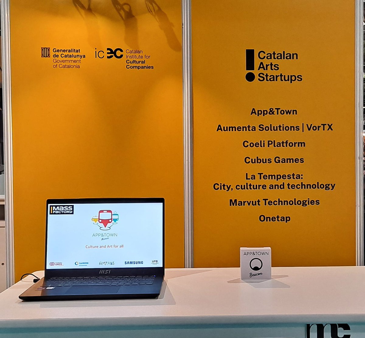 appandtown's tweet photo. We are in the Exhibition Museum Connections 2023, at the Catalan Arts Startups. App&amp;Town Museum, a Communication and  Communicative Accessibility system providing information about the objects of an exhibition and guiding the experience, is already deployed in several Museums https://t.co/LK8pitCNSO